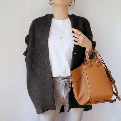 Cozy Open Front Oversized Cardigan