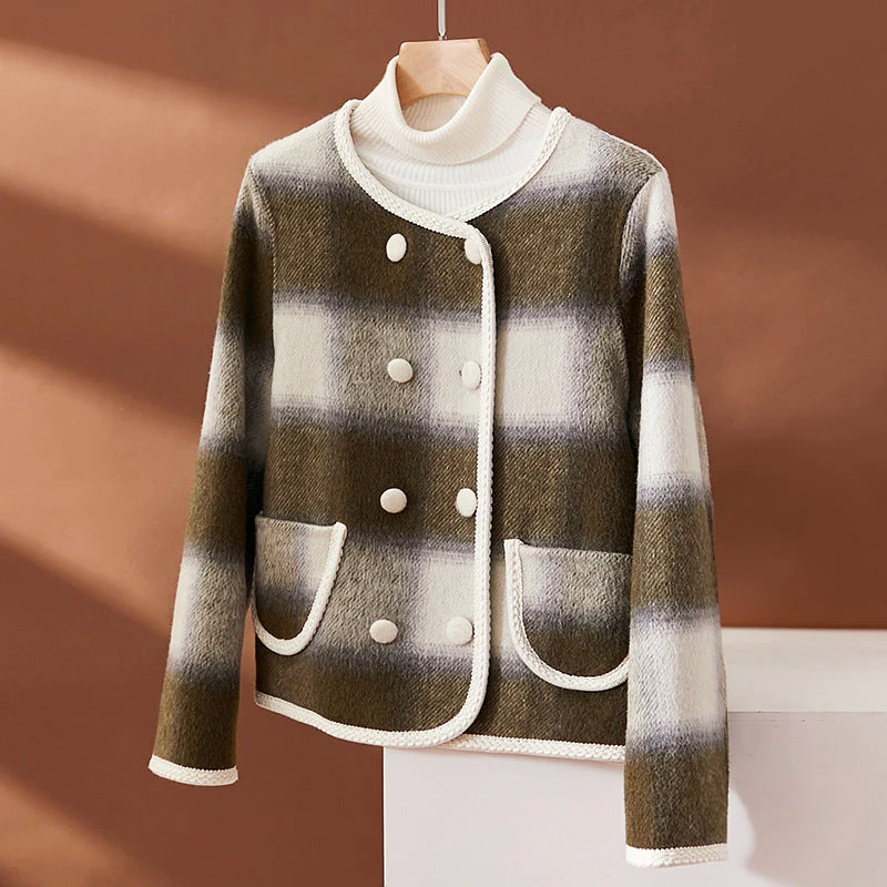 Classic Double Breasted Jacket with Patch Pockets - EasyApparels
