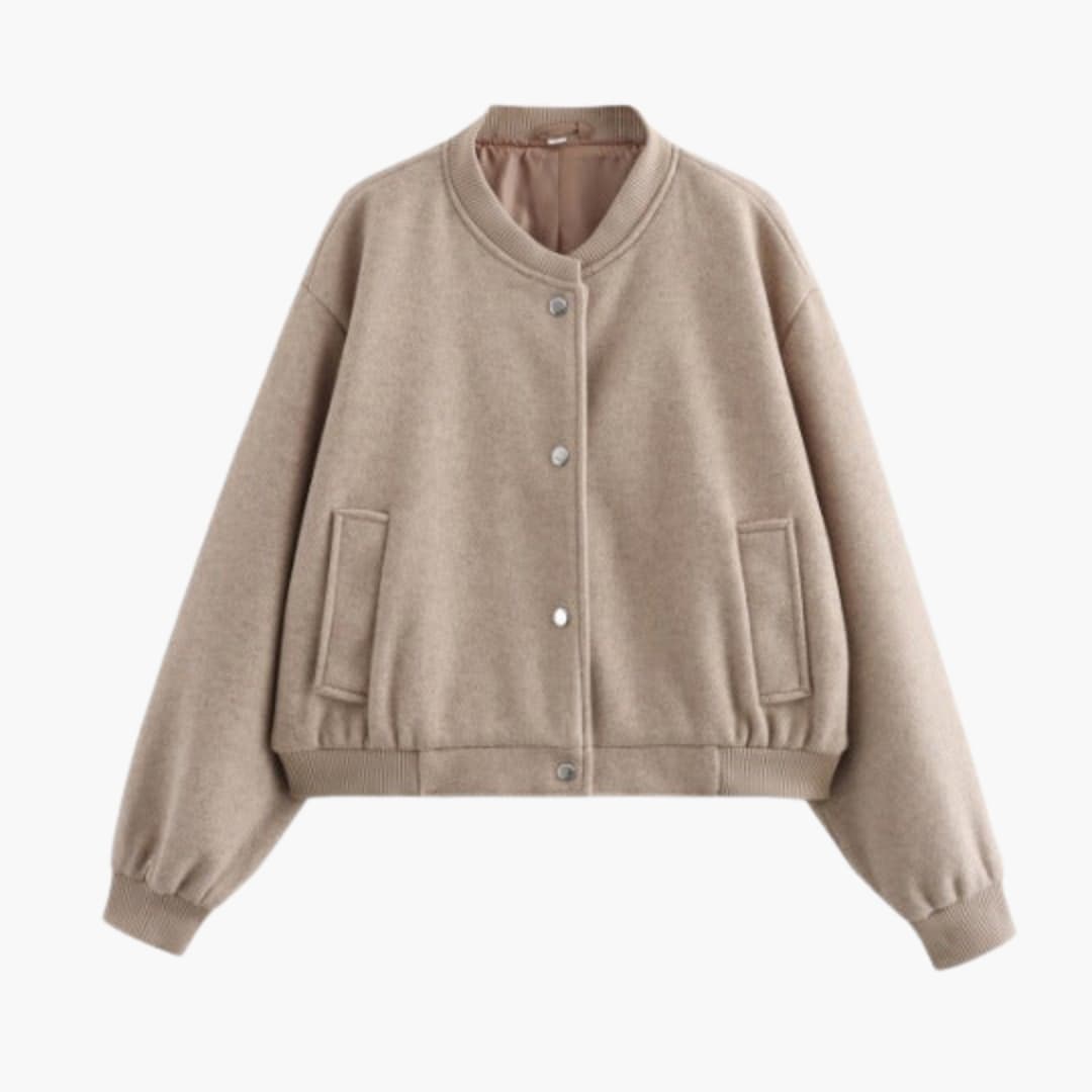 Ladies' Fit Bomber Coat with Stretch Cuff and Side Pockets