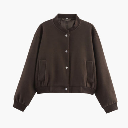 Ladies' Fit Bomber Coat with Stretch Cuff and Side Pockets