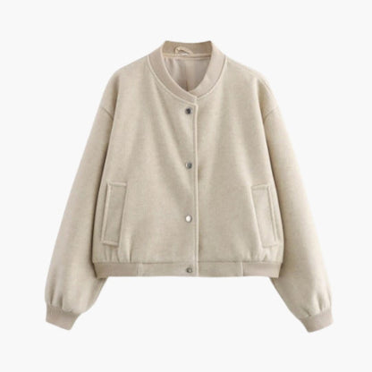 Ladies' Fit Bomber Coat with Stretch Cuff and Side Pockets