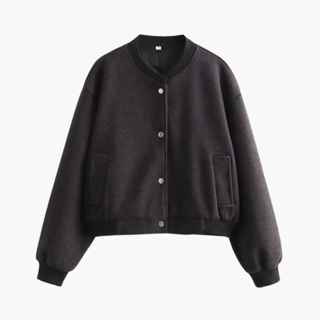 Ladies' Fit Bomber Coat with Stretch Cuff and Side Pockets