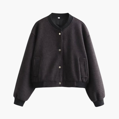 Ladies' Fit Bomber Coat with Stretch Cuff and Side Pockets
