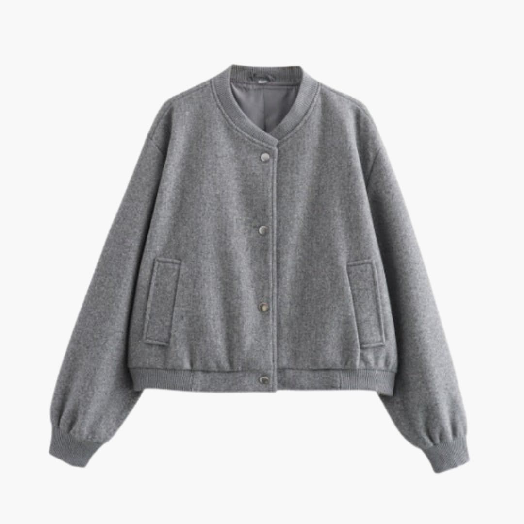 Ladies' Fit Bomber Coat with Stretch Cuff and Side Pockets - Vossary