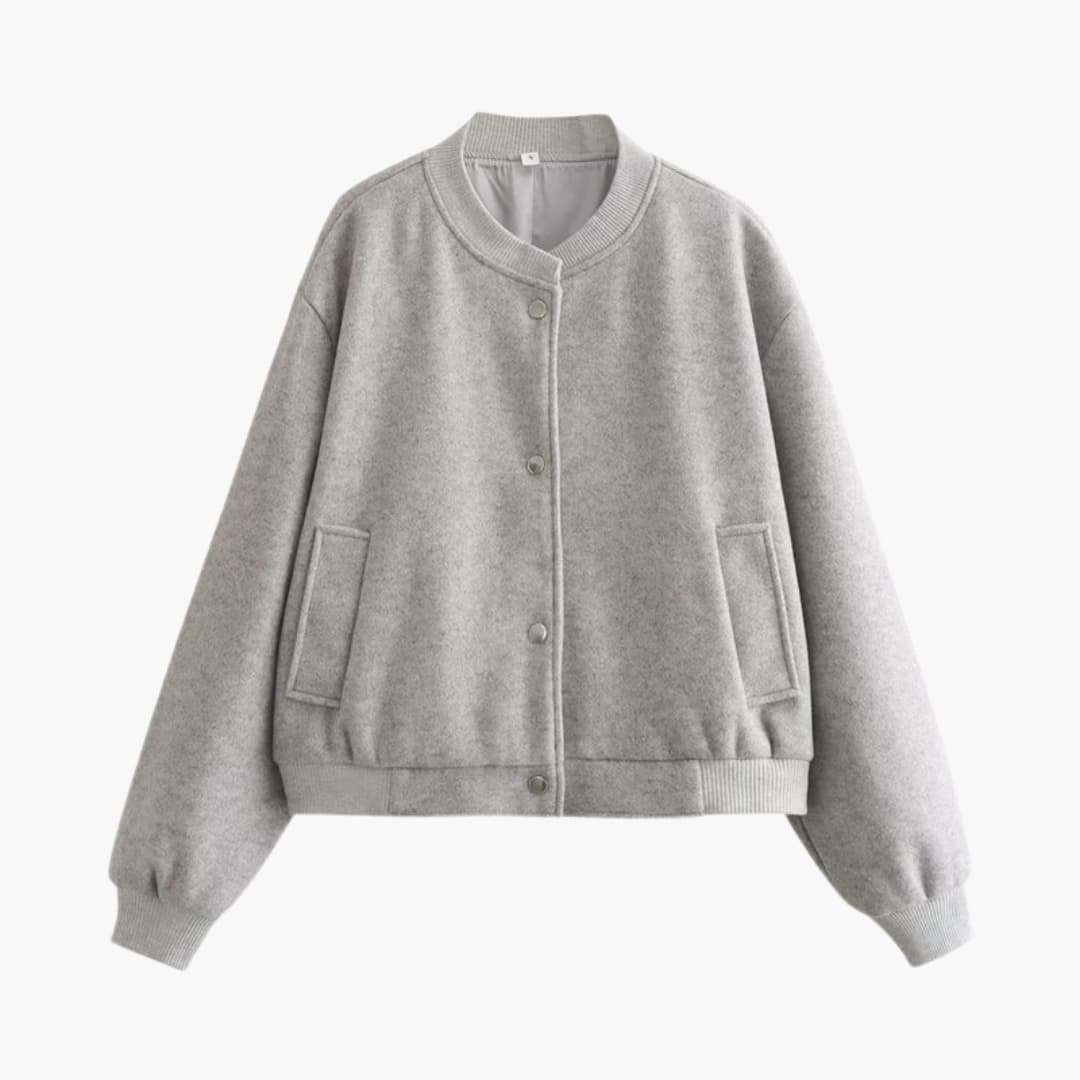 Ladies' Fit Bomber Coat with Stretch Cuff and Side Pockets