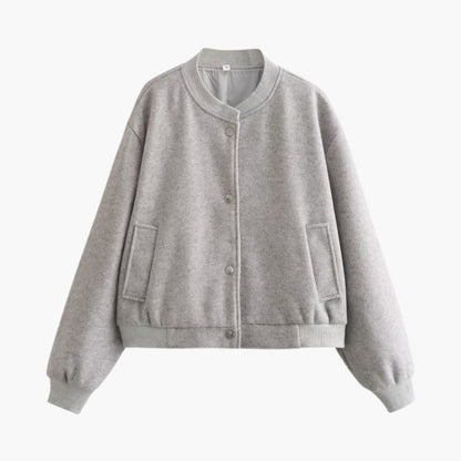 Ladies' Fit Bomber Coat with Stretch Cuff and Side Pockets