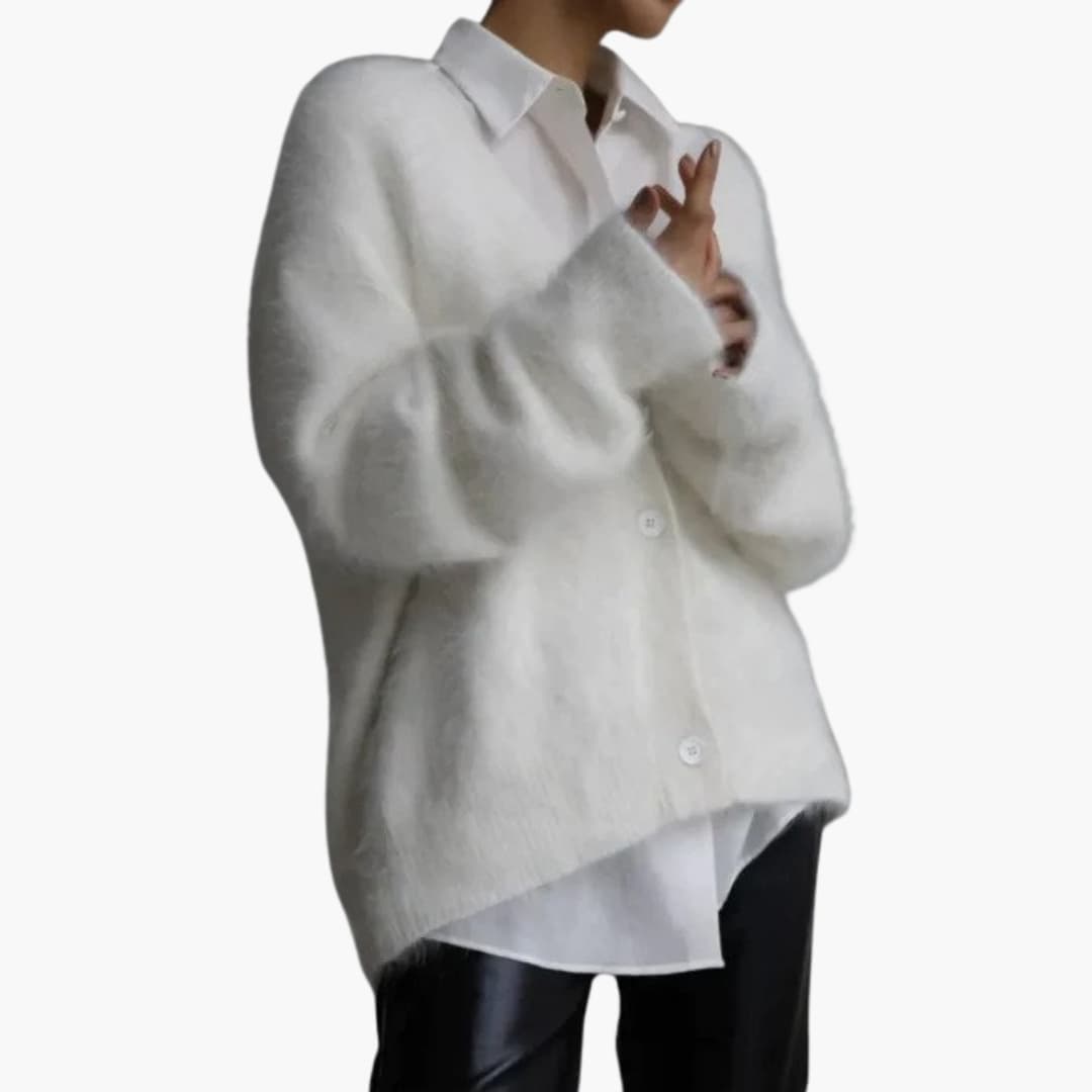 Ladies Open Front V Neck Sweater