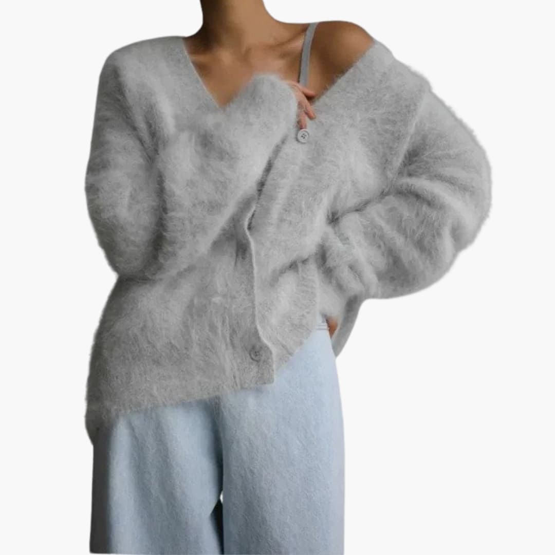 Ladies Open Front V Neck Sweater