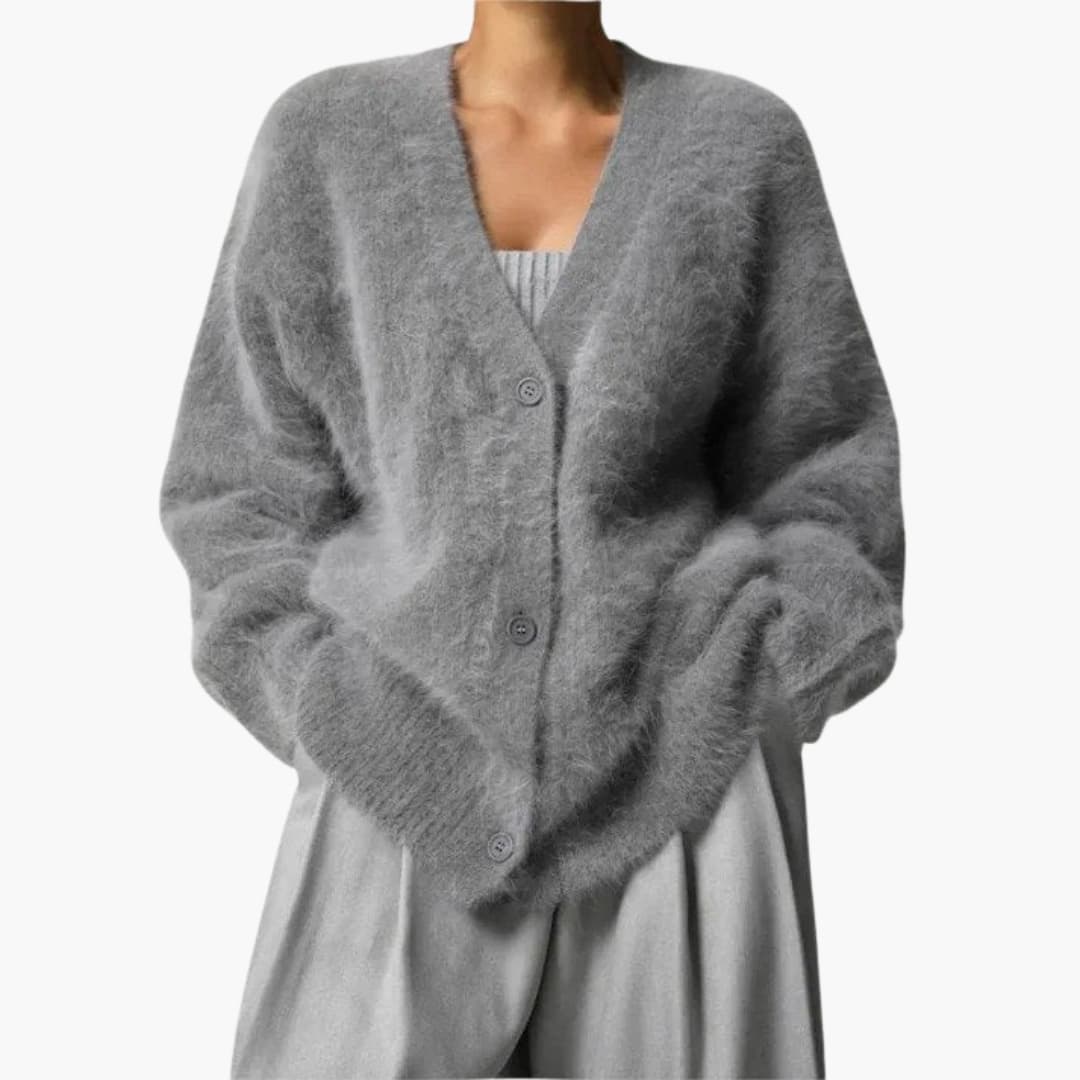 Ladies Open Front V Neck Sweater