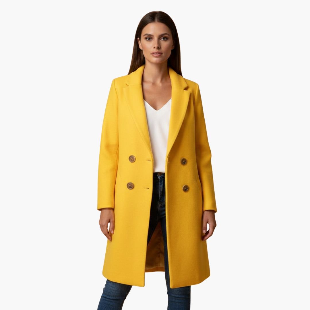 Ladies Classic Double Breasted Long Coat