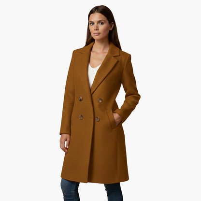 Ladies Classic Double Breasted Long Coat