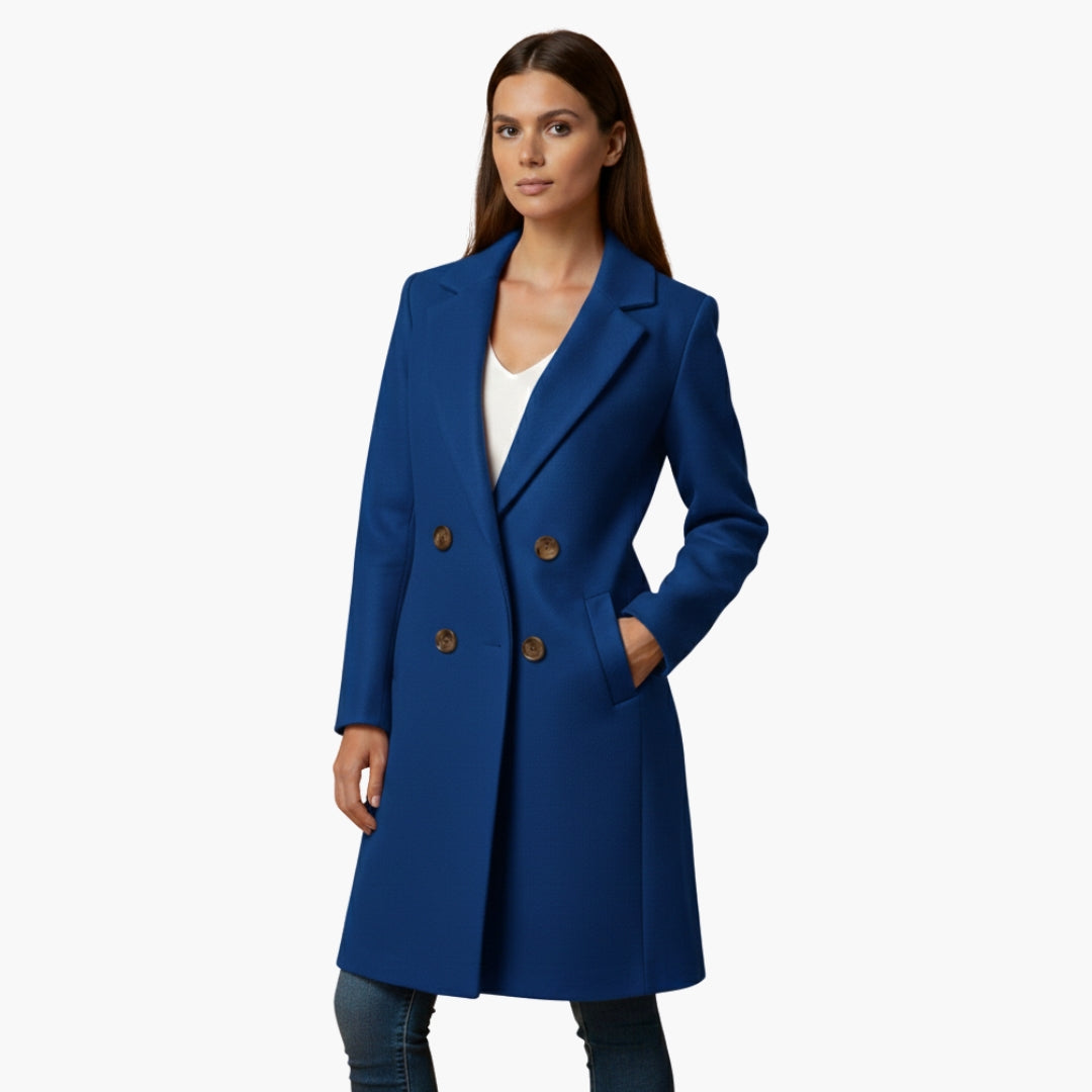 Ladies Classic Double Breasted Long Coat