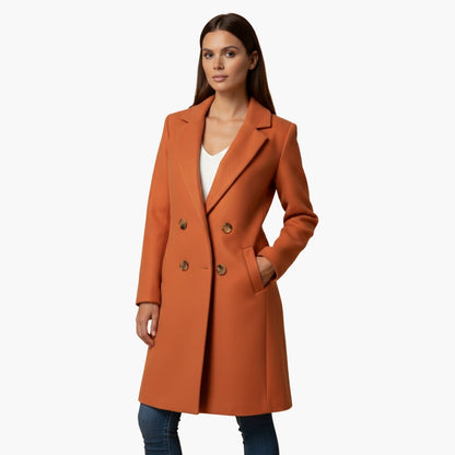 Ladies Classic Double Breasted Long Coat