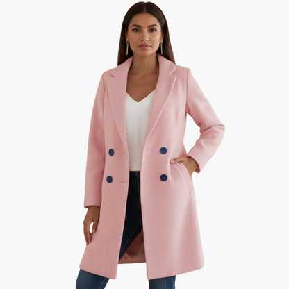 Ladies Classic Double Breasted Long Coat