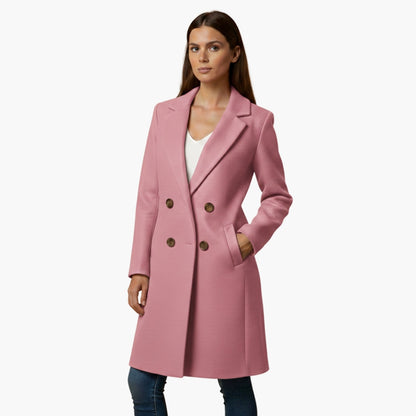 Ladies Classic Double Breasted Long Coat