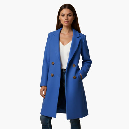Ladies Classic Double Breasted Long Coat