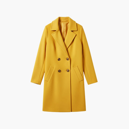 Ladies Classic Double Breasted Long Coat - Vossary