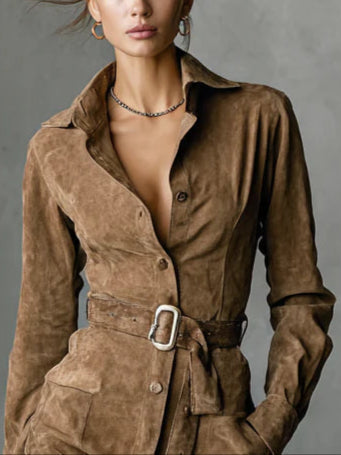 Timeless Fit-and-Flare Button Dress