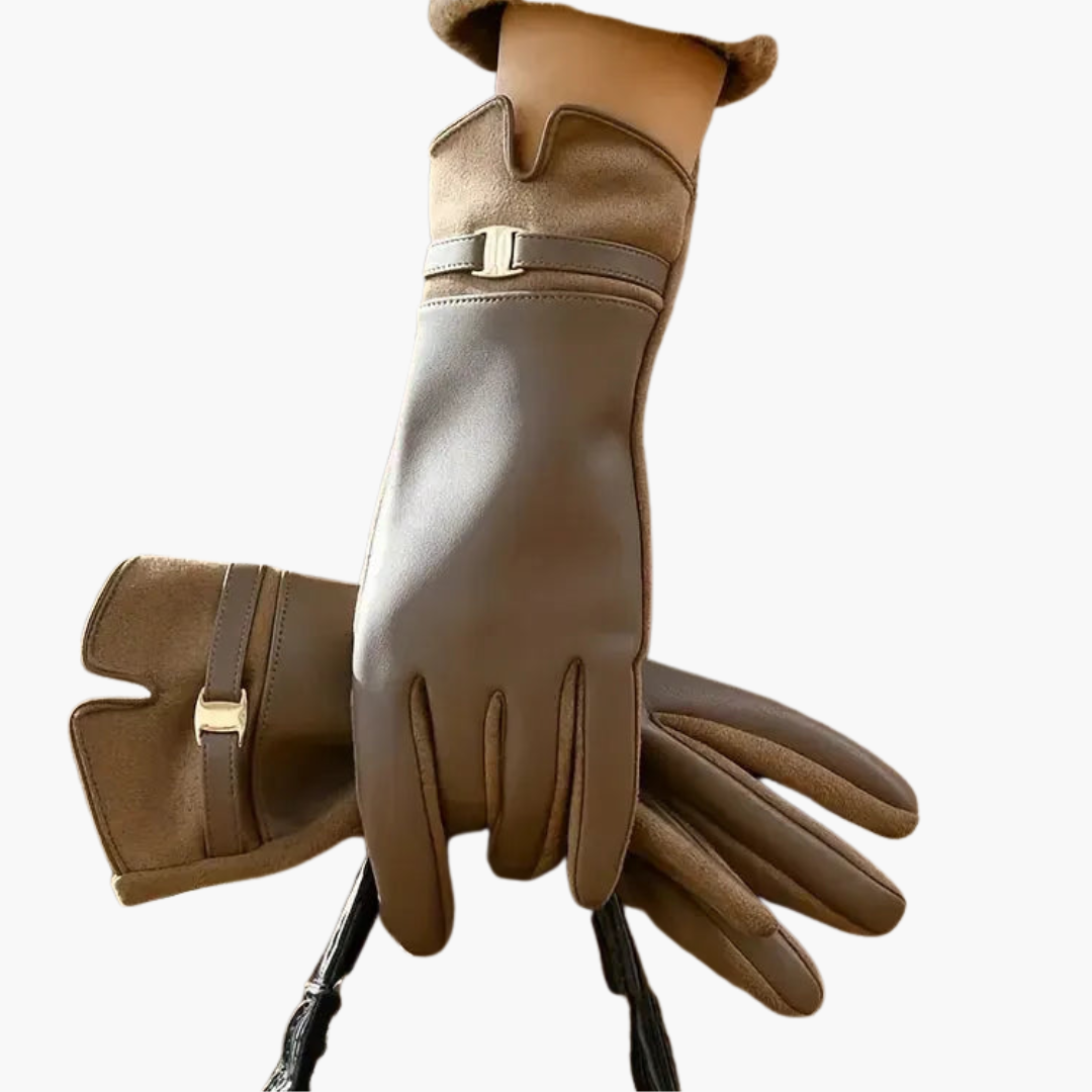 Warm Winter Gloves with Insulated Interior and Adjustable Strap