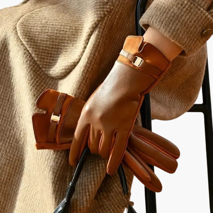 Warm Winter Gloves with Insulated Interior and Adjustable Strap