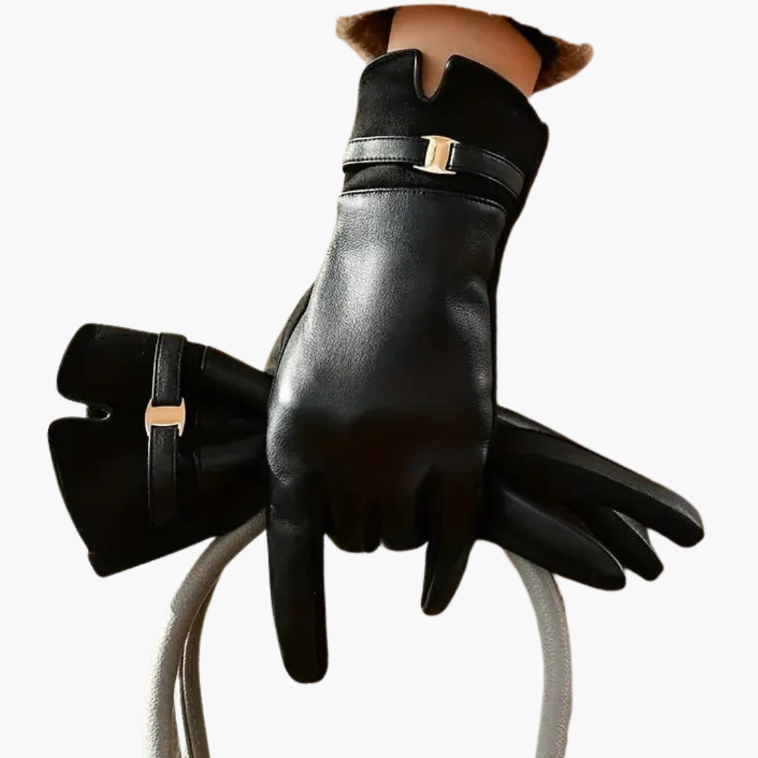 Warm Winter Gloves with Insulated Interior and Adjustable Strap