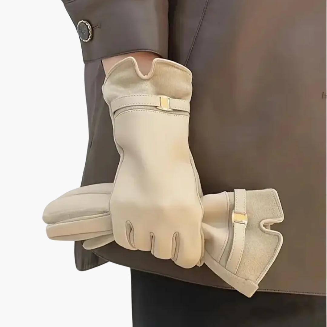 Warm Winter Gloves with Insulated Interior and Adjustable Strap