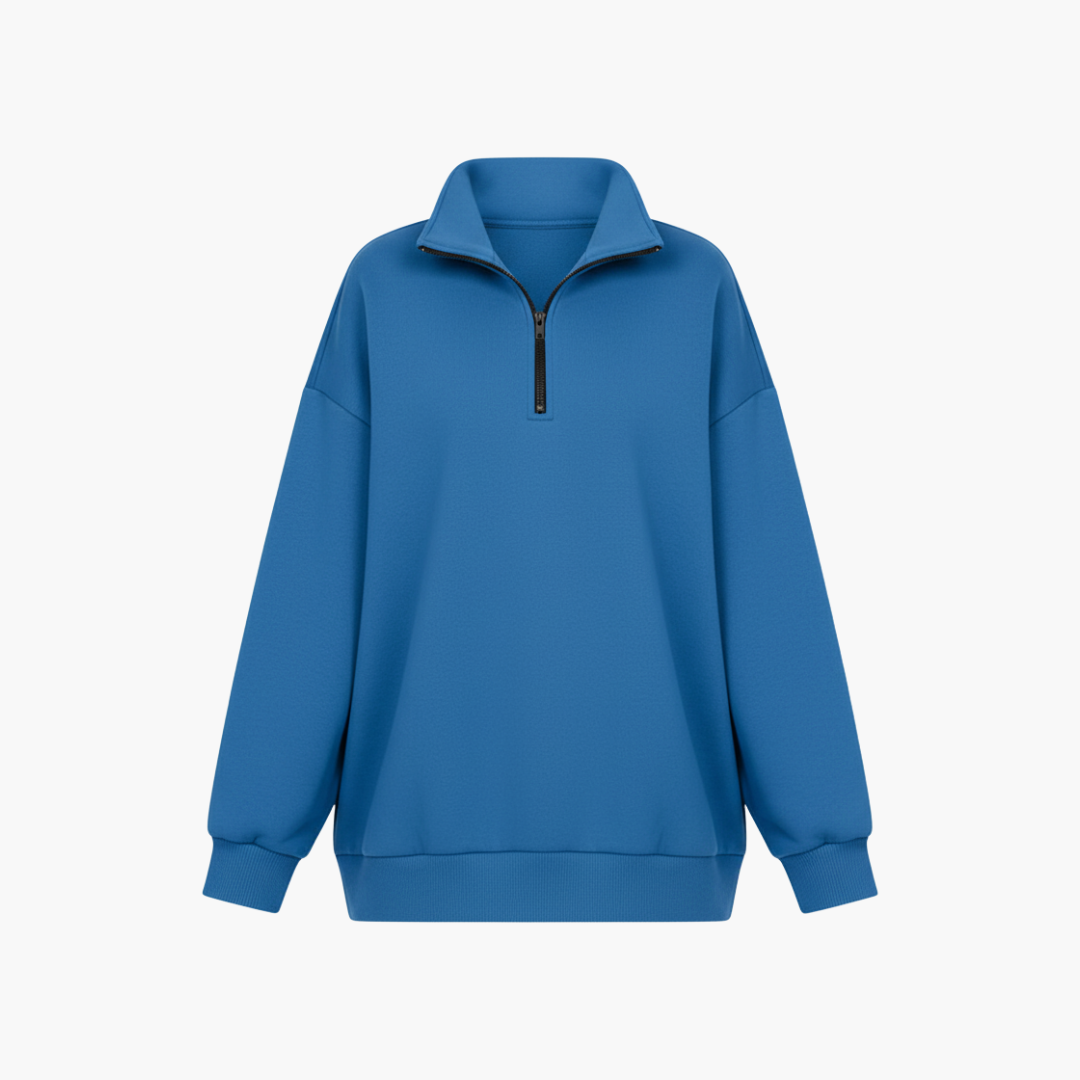 Ladies Soft Half Zip Knit Jumper - Vossary