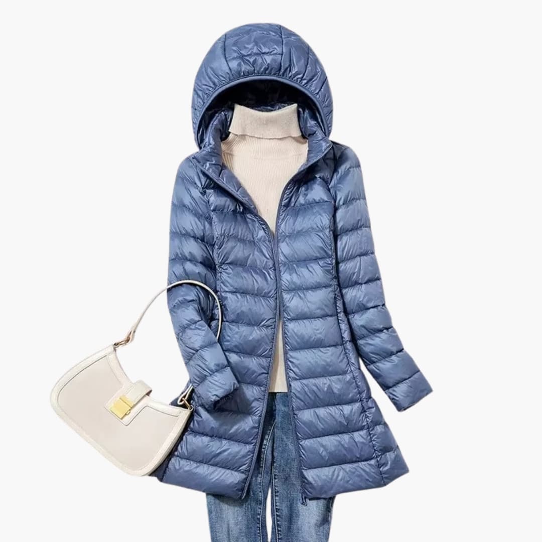 Ladies Waterproof Hooded Winter Coat with Zip Front