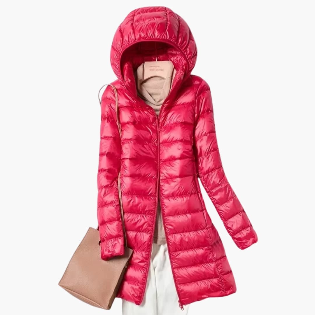 Ladies Waterproof Hooded Winter Coat with Zip Front