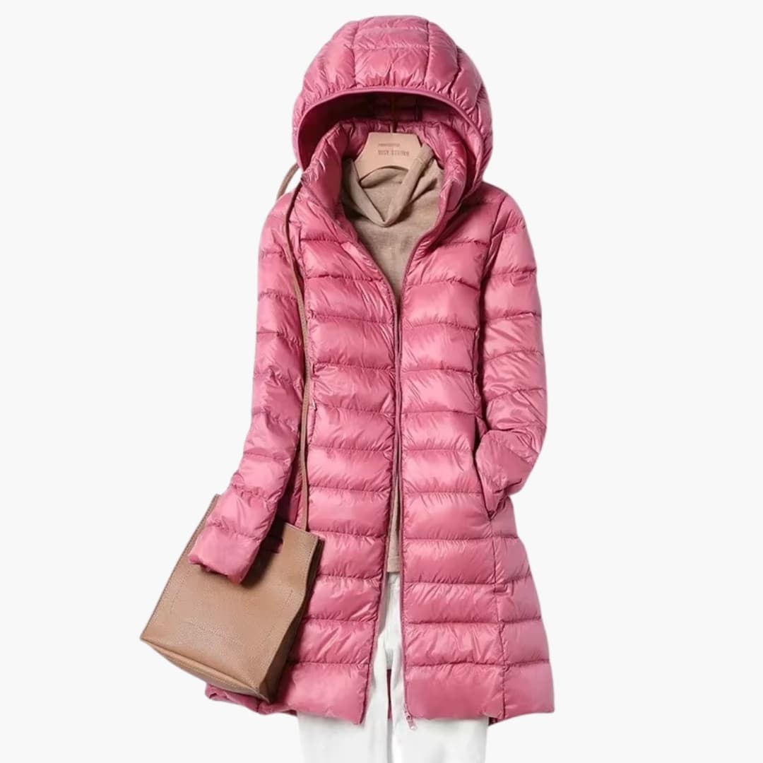 Ladies Waterproof Hooded Winter Coat with Zip Front