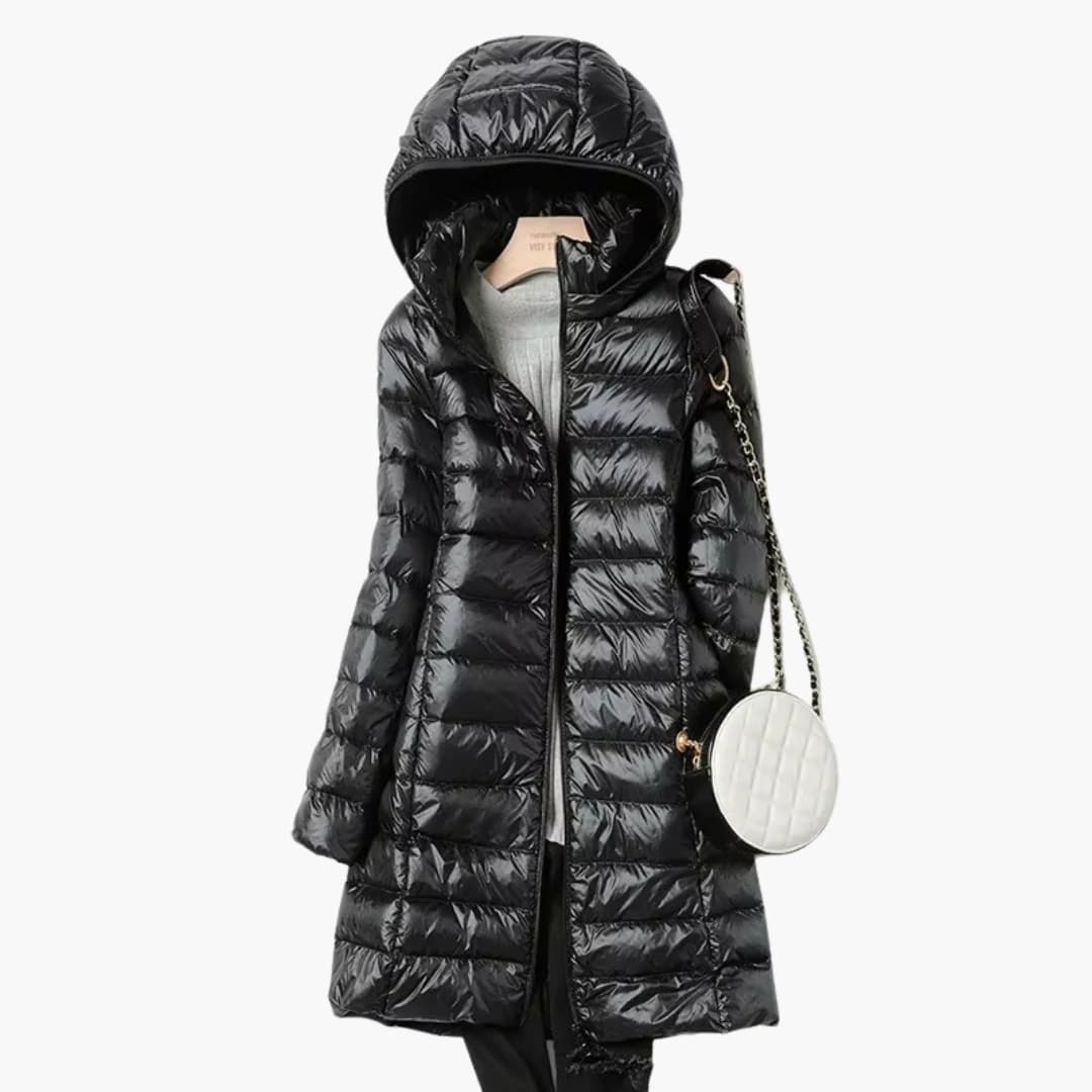 Ladies Waterproof Hooded Winter Coat with Zip Front