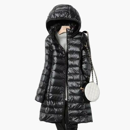 Ladies Waterproof Hooded Winter Coat with Zip Front