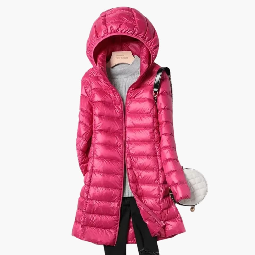 Ladies Waterproof Hooded Winter Coat with Zip Front