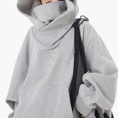 Women's Loose Fit Hoodie with Front Pocket Design - Vossary