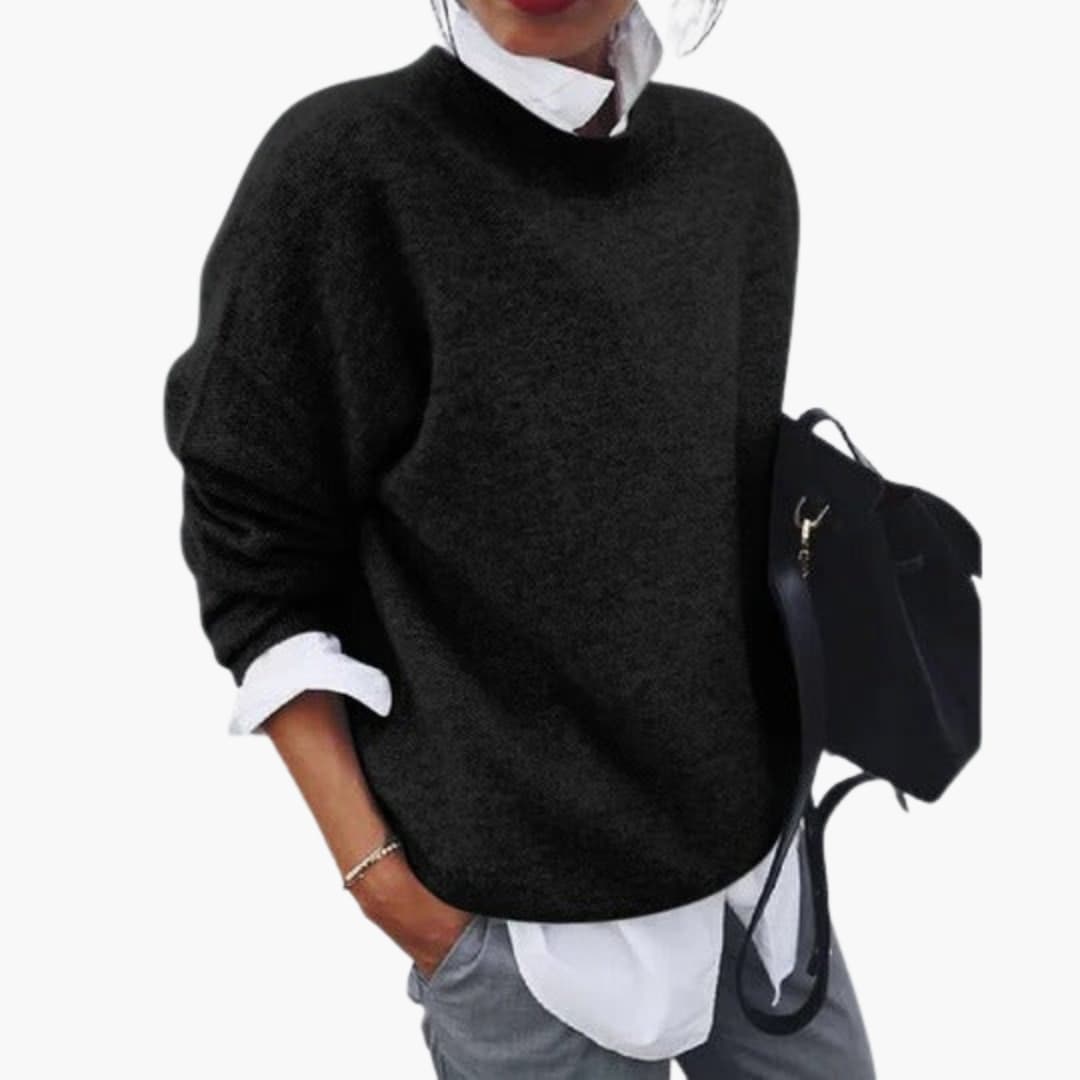 Classic Fit Women's Long Sleeve Crew Neck Sweater - Vossary