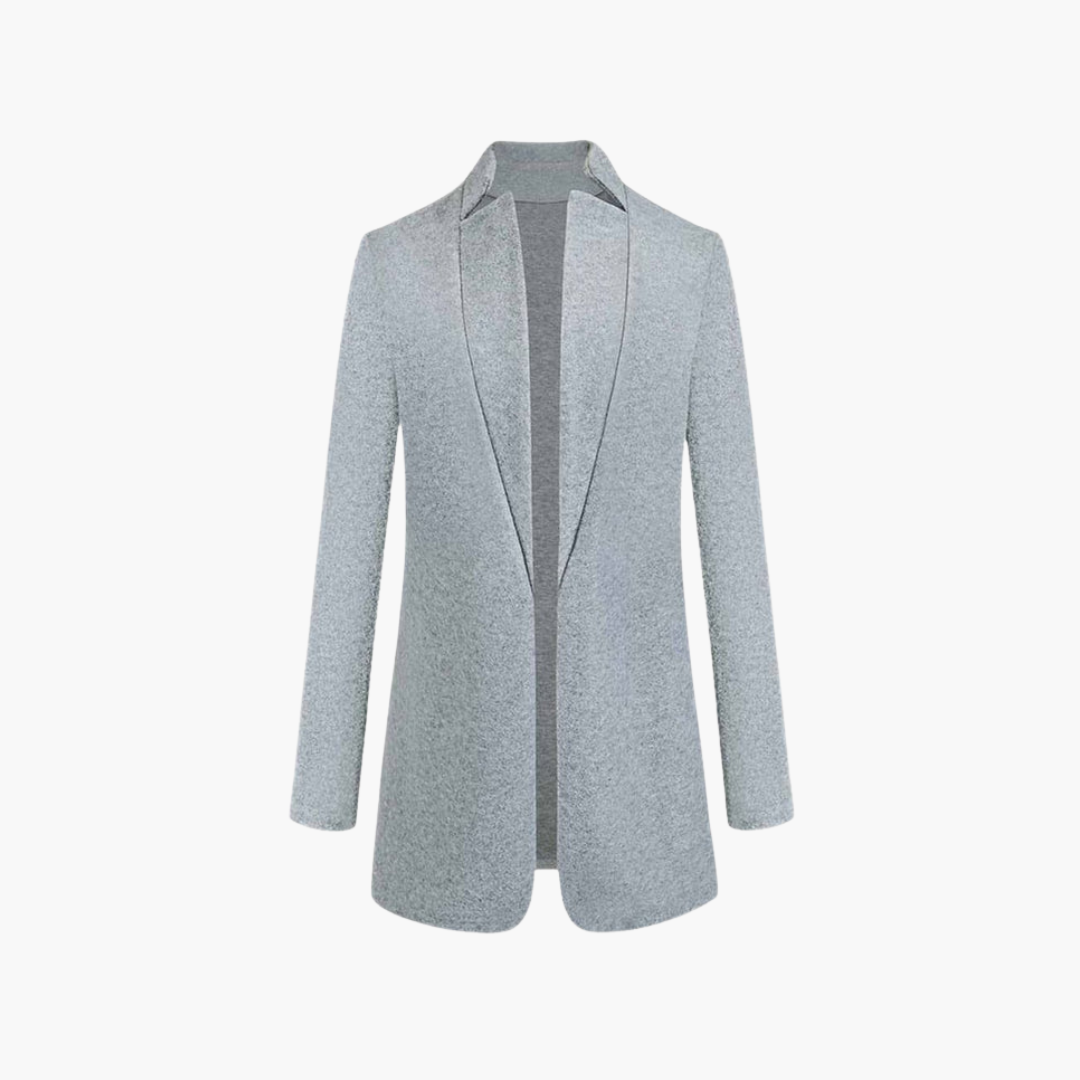 Ladies Classic Long Coat with Pockets - Vossary