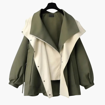 Ladies Double Breasted Coat with Snap Front Closure