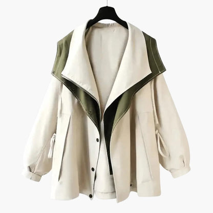 Ladies Double Breasted Coat with Snap Front Closure