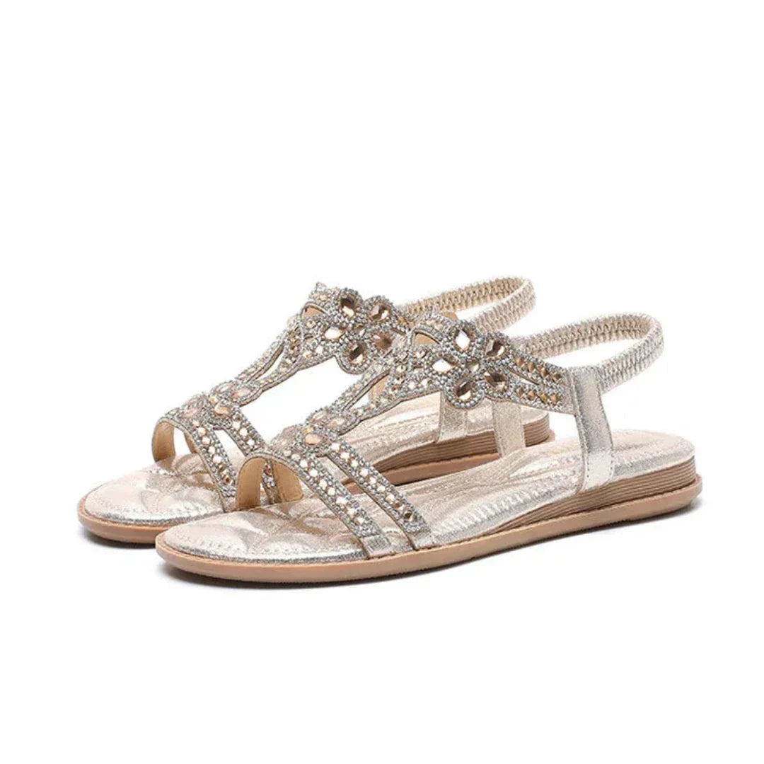 Glittery Buckle Strap Sandals