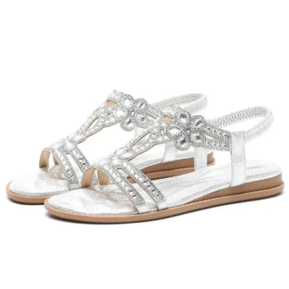 Glittery Buckle Strap Sandals