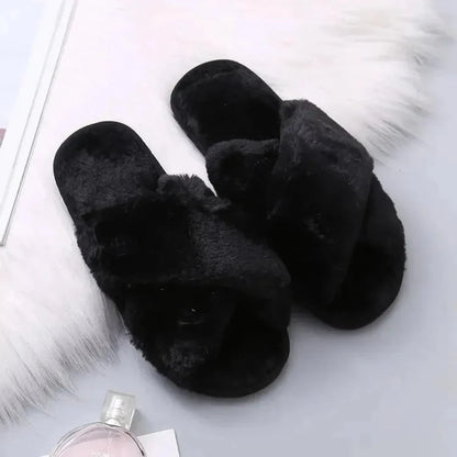 Comfortable Fuzzy Strap House Slippers