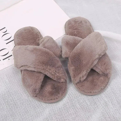 Comfortable Fuzzy Strap House Slippers