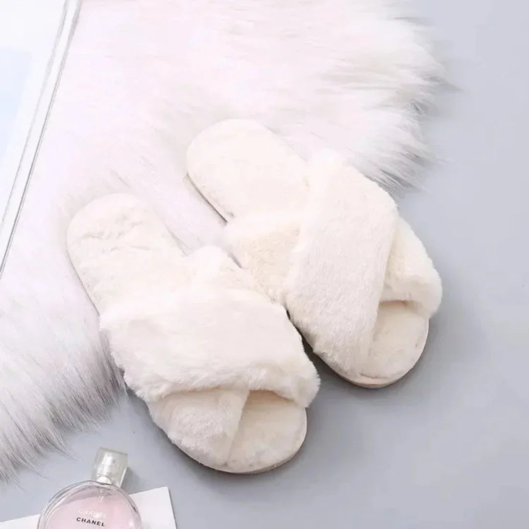 Comfortable Fuzzy Strap House Slippers - EasyApparels