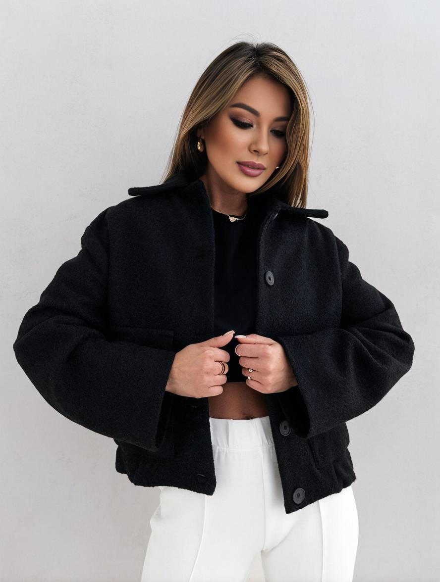 Classic Wool Blend Overcoat for Women
