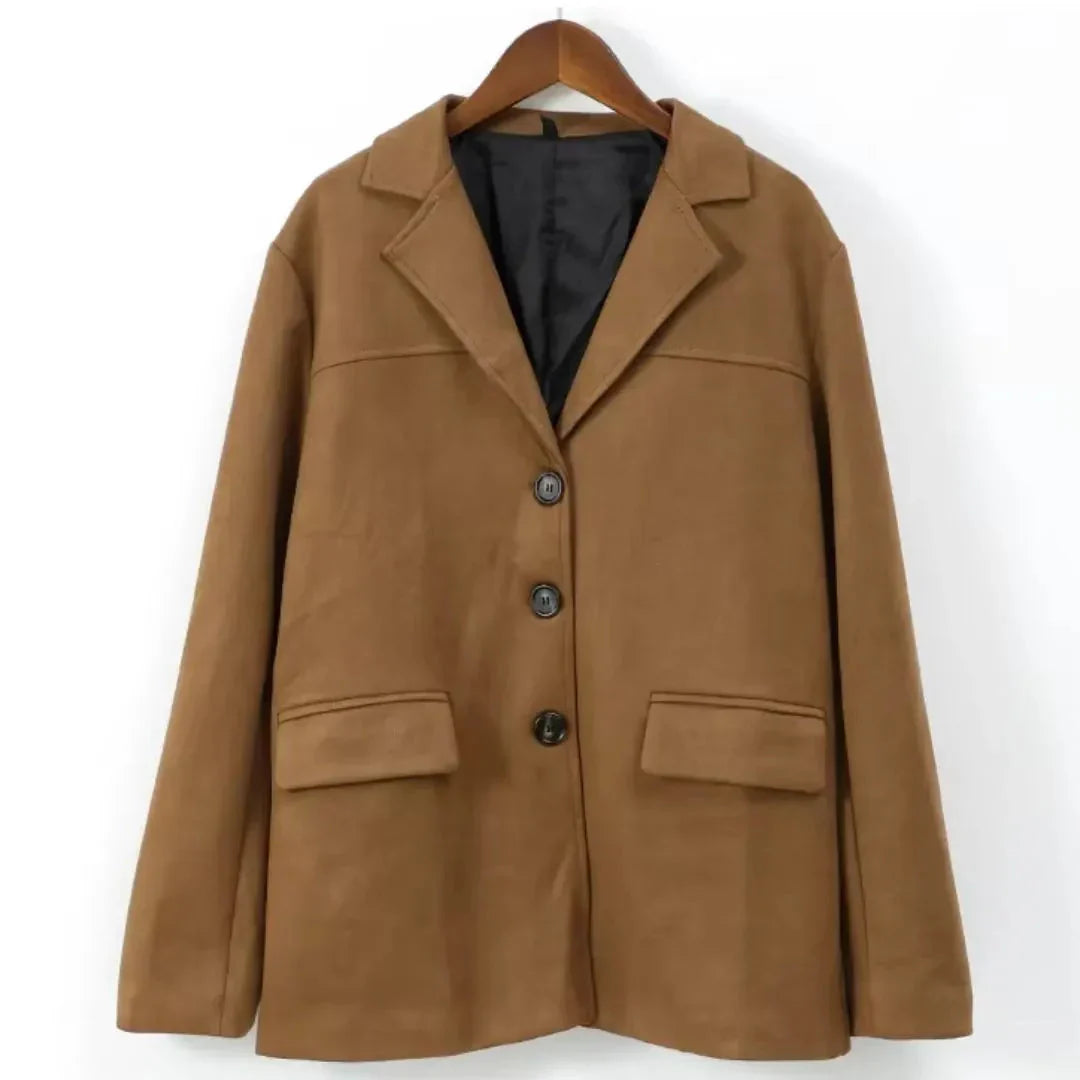 Ladies' Fitted Tan Leather Jacket