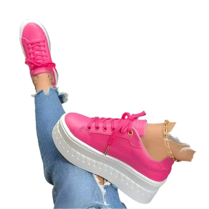 Ladies' Platform Sneakers - Chic and Comfy