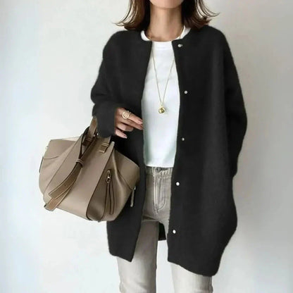 Ladies Soft Knit Button Sweater