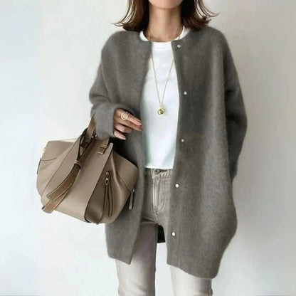 Ladies Soft Knit Button Sweater
