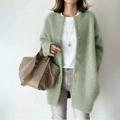 Ladies Soft Knit Button Sweater