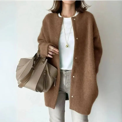 Ladies Soft Knit Button Sweater